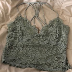 Sea foam green lace crop top/ bralette